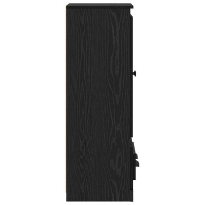 vidaXL Highboard with Drawer 3 pcs Black Oak Engineered Wood