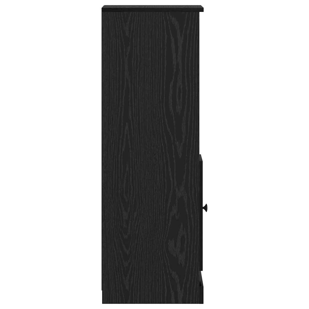 vidaXL Highboard with Drawer 3 pcs Black Oak Engineered Wood