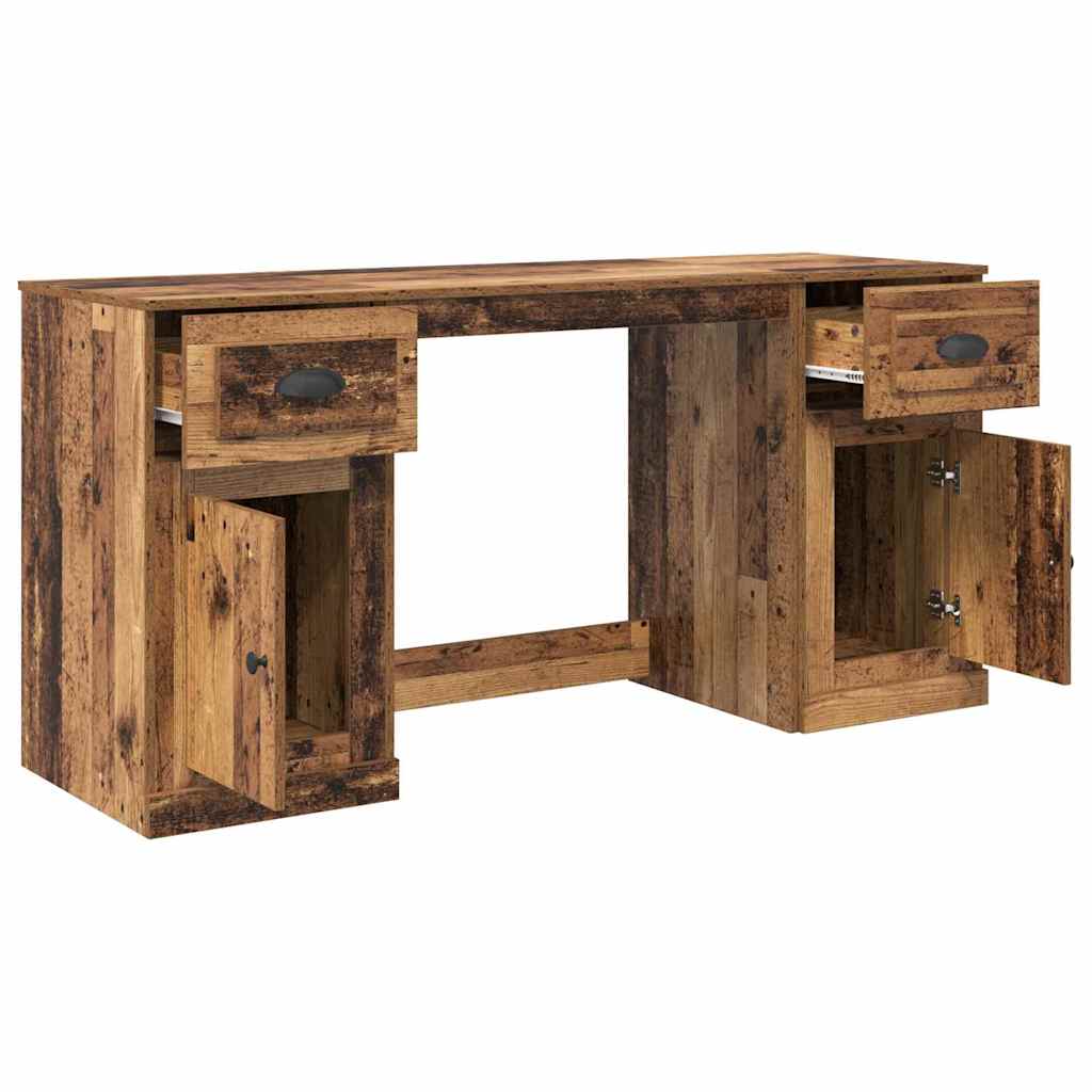 vidaXL Desk with Cabinet Old Wood 154.5 x 50 x 75 cm Engineered Wood
