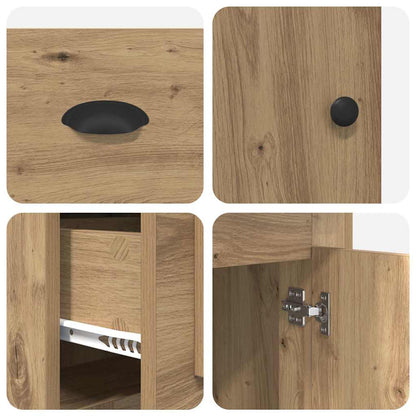 vidaXL Desk with Cabinet Artisan Oak Engineered Wood
