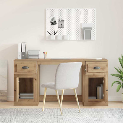vidaXL Desk with Cabinet Artisan Oak Engineered Wood