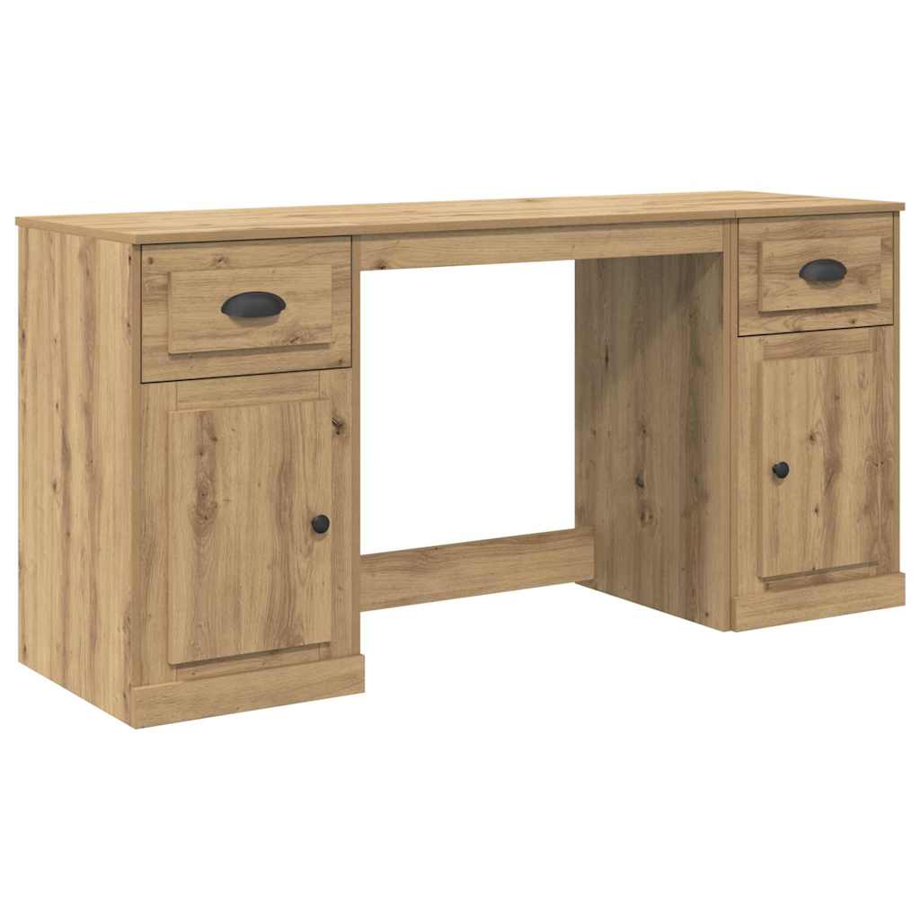 vidaXL Desk with Cabinet Artisan Oak Engineered Wood