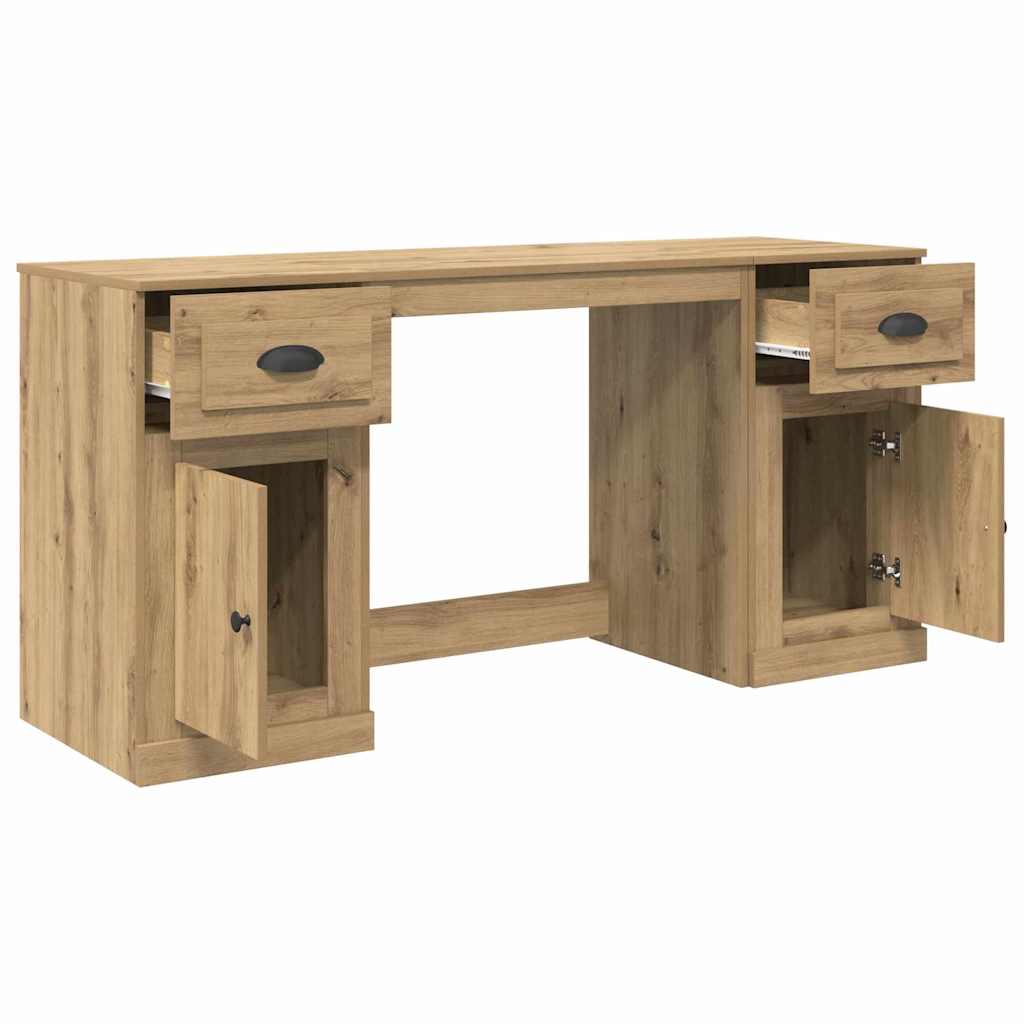 vidaXL Desk with Cabinet Artisan Oak Engineered Wood