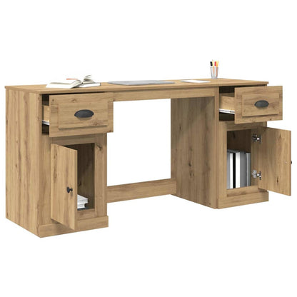 vidaXL Desk with Cabinet Artisan Oak Engineered Wood
