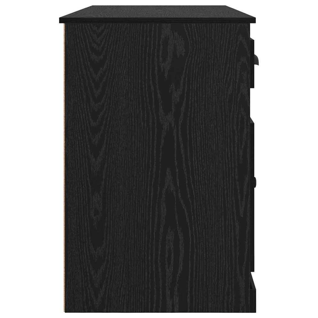 vidaXL Desk with Cabinet Black Oak 154.5 x 50 x 75 cm Engineered Wood