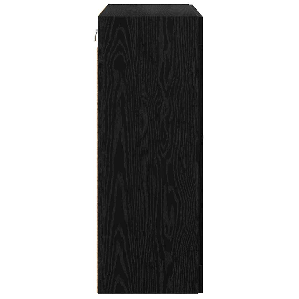 vidaXL Wall Cabinets 2 pcs Black Oak 69.5 x 34 x 90 cm Engineered Wood