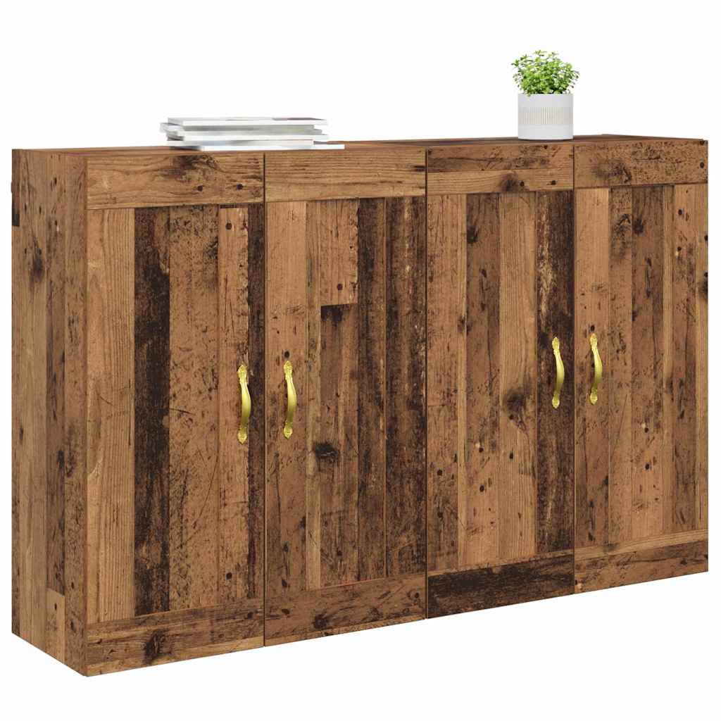 vidaXL Wall-mounted Cabinet 2 pcs Old Wood 69.5 x 34 x 90 cm