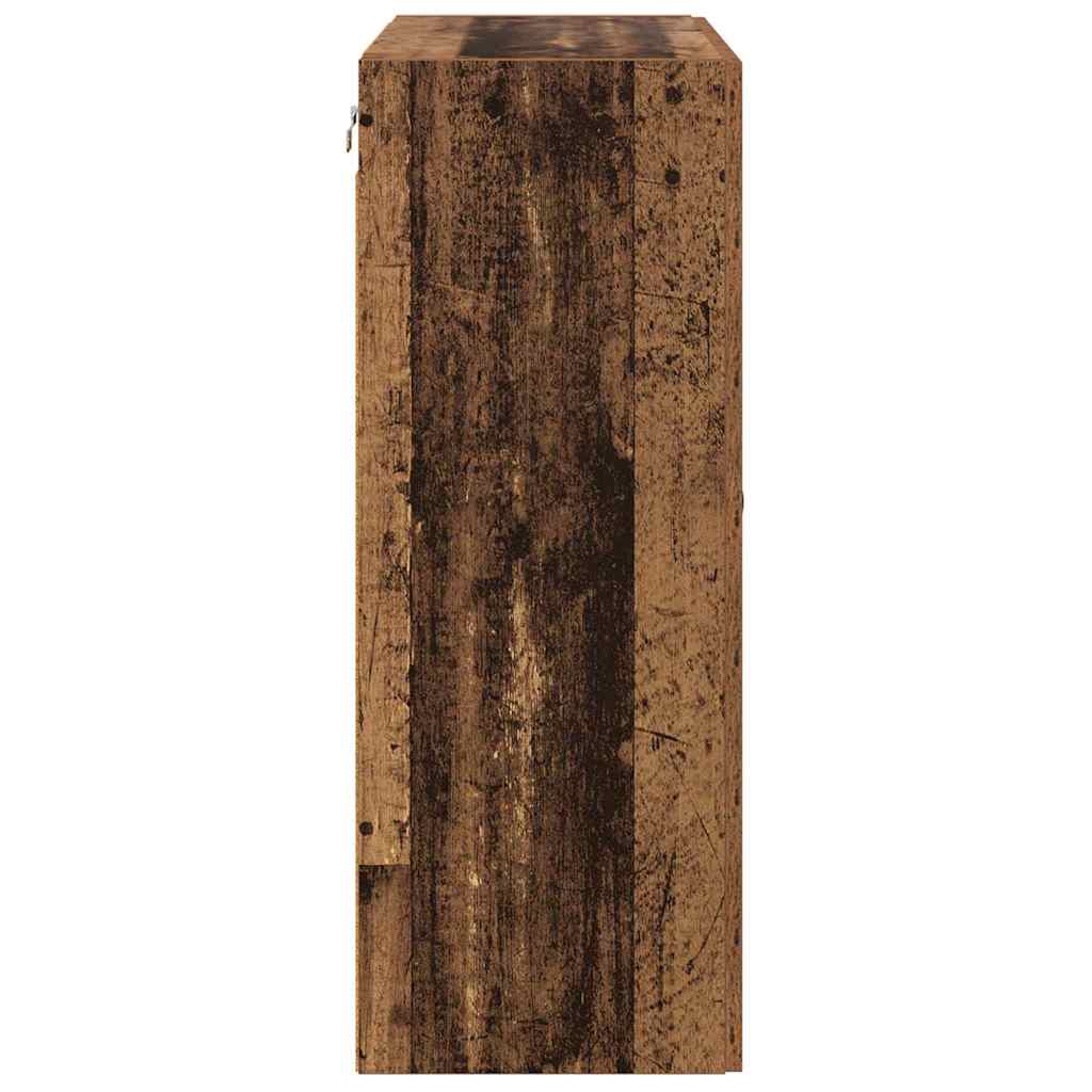 vidaXL Wall-mounted Cabinet 2 pcs Old Wood 69.5 x 34 x 90 cm