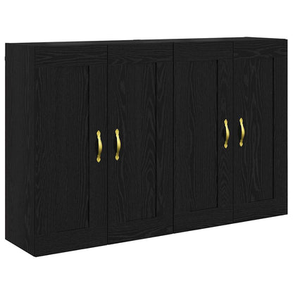 vidaXL Wall-mounted Cabinet 2 pcs Black Oak 69.5 x 34 x 90 cm