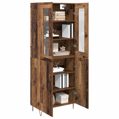 vidaXL Highboard Old Wood 69.5 x 34 x 180 cm Engineered Wood