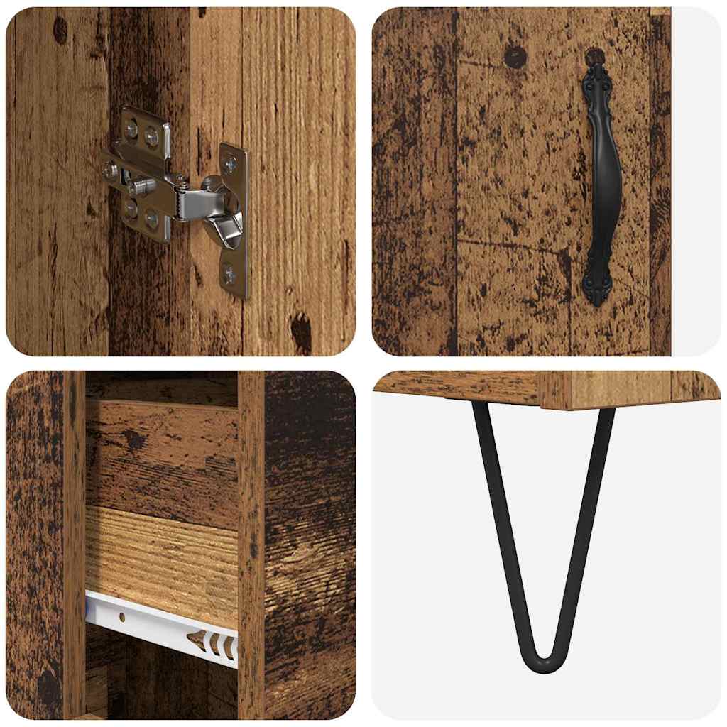 vidaXL Highboard Old Wood 69.5 x 34 x 90 cm Engineered Wood