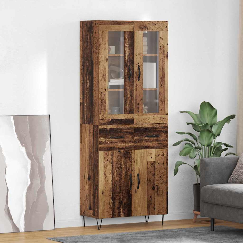 vidaXL Highboard Old Wood 69.5 x 34 x 90 cm Engineered Wood