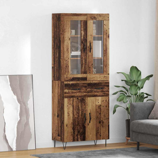 vidaXL Highboard Old Wood 69.5 x 34 x 90 cm Engineered Wood