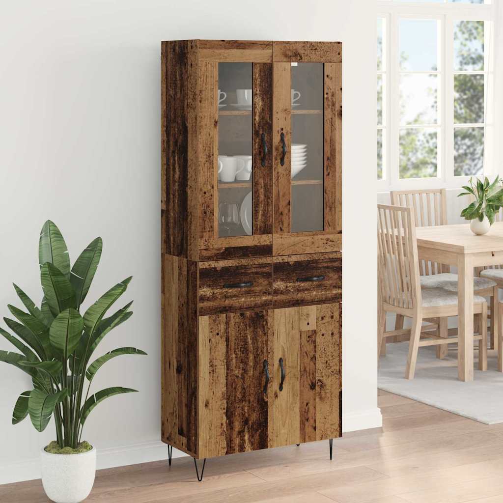 vidaXL Highboard Old Wood 69.5 x 34 x 90 cm Engineered Wood