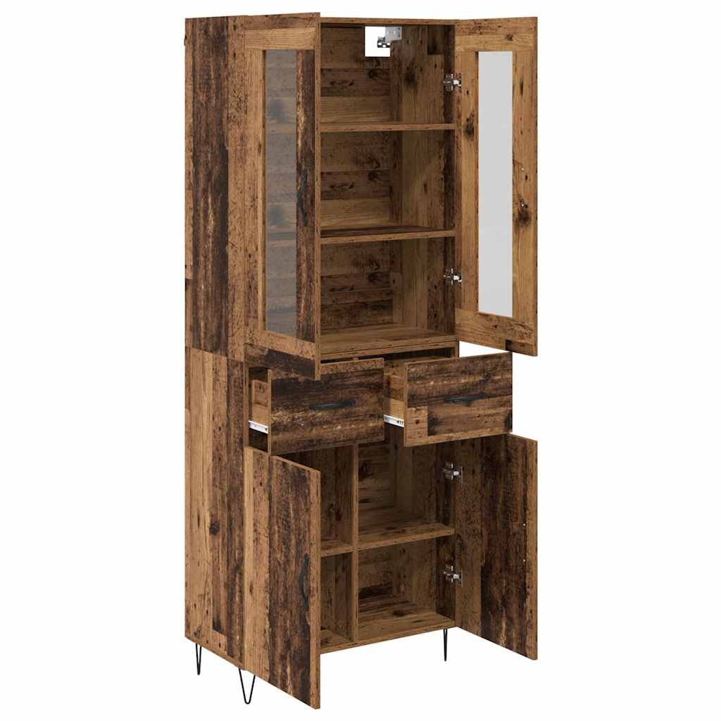 vidaXL Highboard Old Wood 69.5 x 34 x 90 cm Engineered Wood