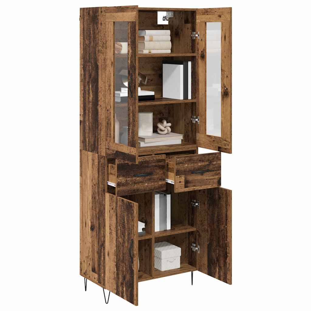 vidaXL Highboard Old Wood 69.5 x 34 x 90 cm Engineered Wood
