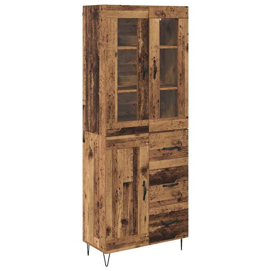 vidaXL Highboard Old Wood 69.5 x 34 x 90 cm Engineered Wood