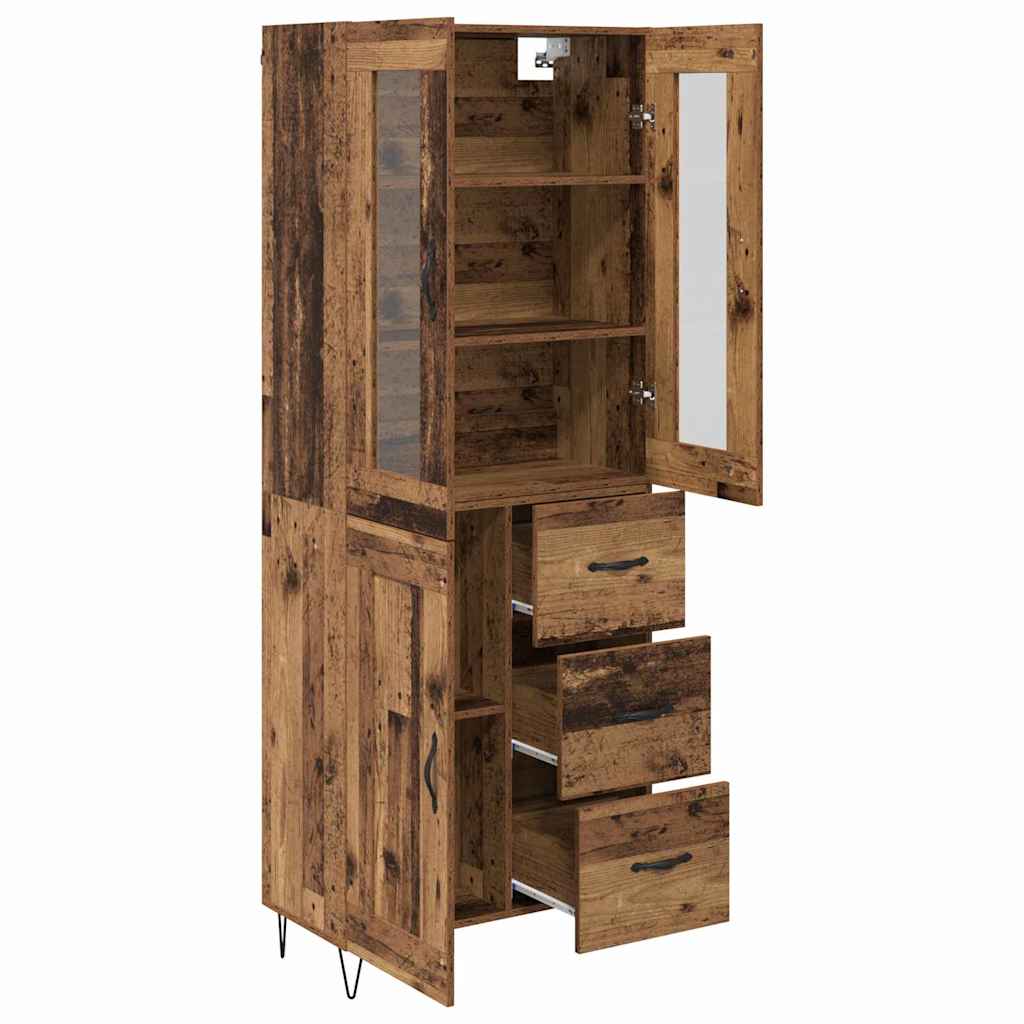 vidaXL Highboard Old Wood 69.5 x 34 x 90 cm Engineered Wood