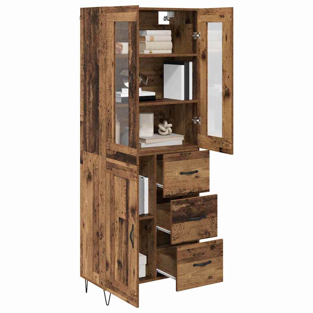 vidaXL Highboard Old Wood 69.5 x 34 x 90 cm Engineered Wood