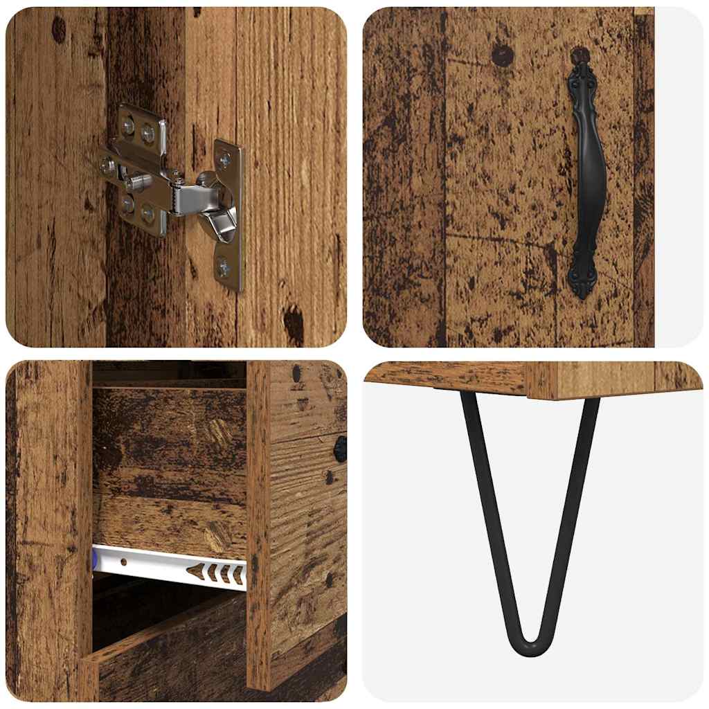vidaXL Highboard Old Wood 69.5 x 34 x 90 cm Engineered Wood