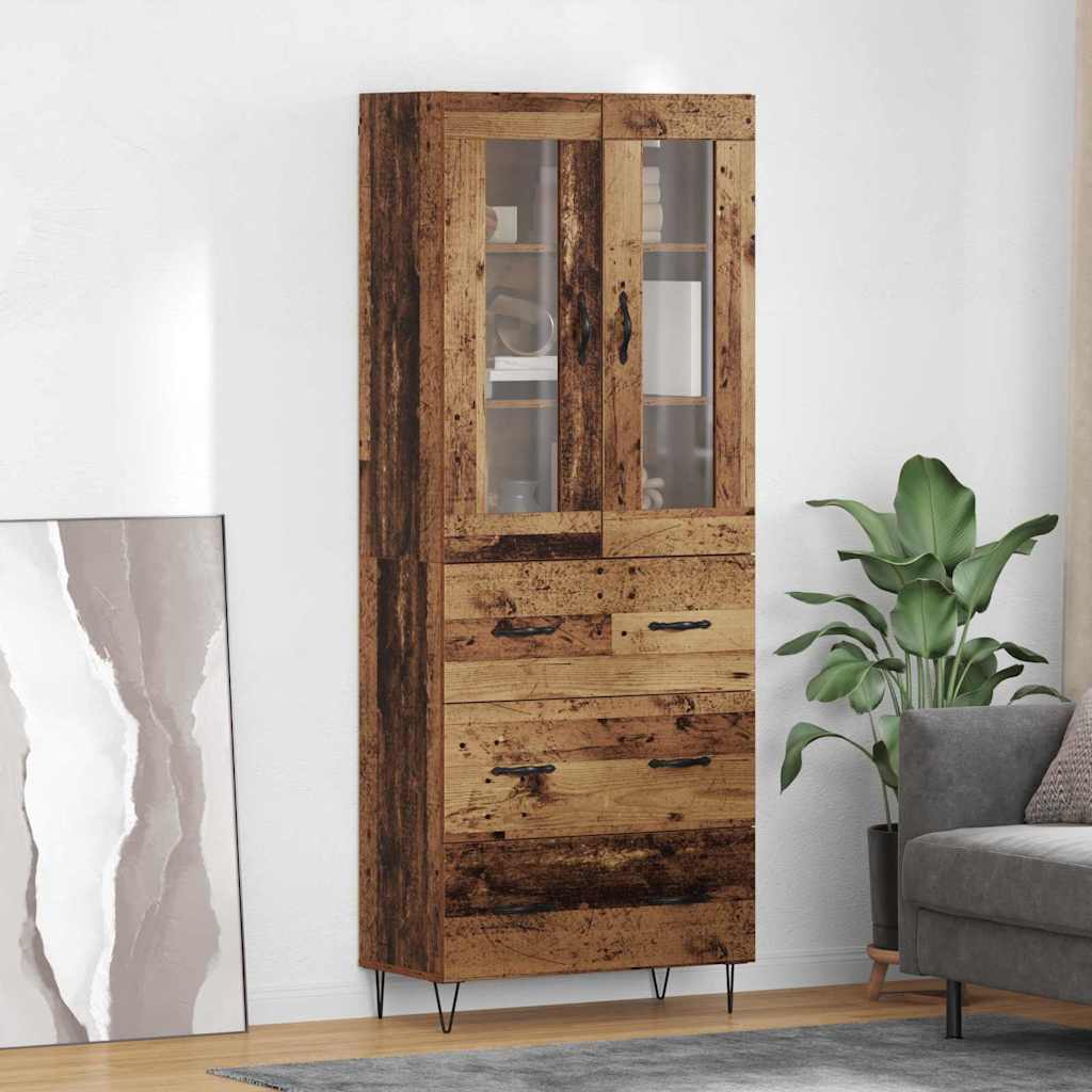 vidaXL Highboard Old Wood 69.5 x 34 x 90 cm Engineered Wood