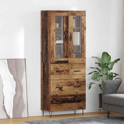 vidaXL Highboard Old Wood 69.5 x 34 x 90 cm Engineered Wood