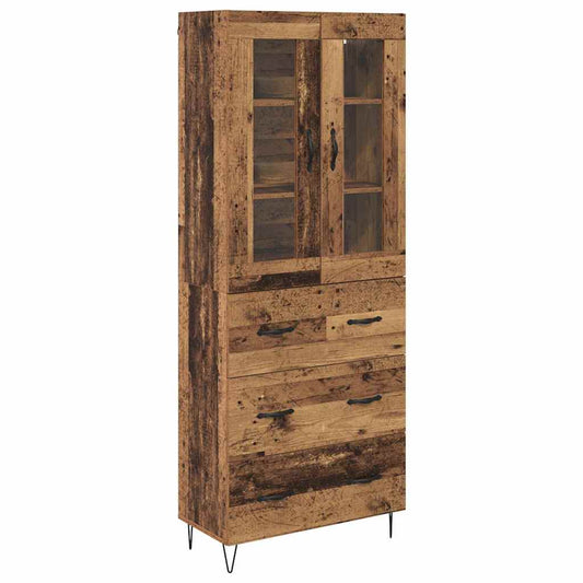 vidaXL Highboard Old Wood 69.5 x 34 x 90 cm Engineered Wood