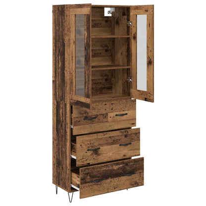 vidaXL Highboard Old Wood 69.5 x 34 x 90 cm Engineered Wood