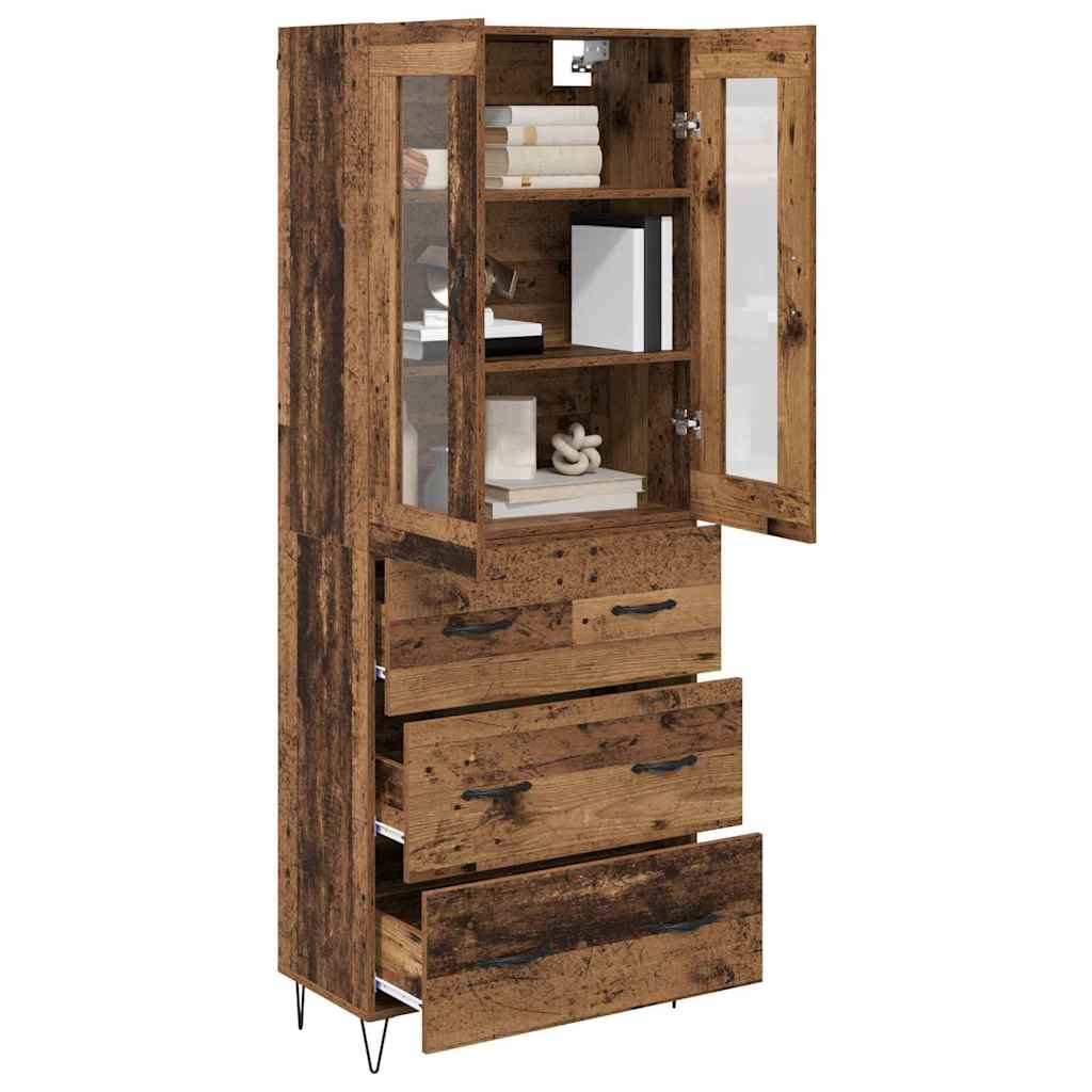 vidaXL Highboard Old Wood 69.5 x 34 x 90 cm Engineered Wood