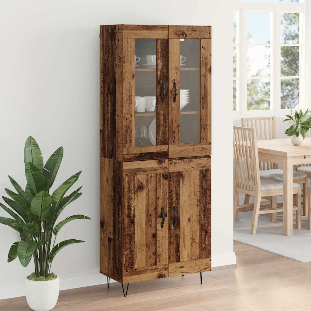 vidaXL Highboard Old Wood 69.5 x 34 x 90 cm Engineered Wood