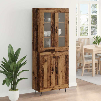 vidaXL Highboard Old Wood 69.5 x 34 x 90 cm Engineered Wood