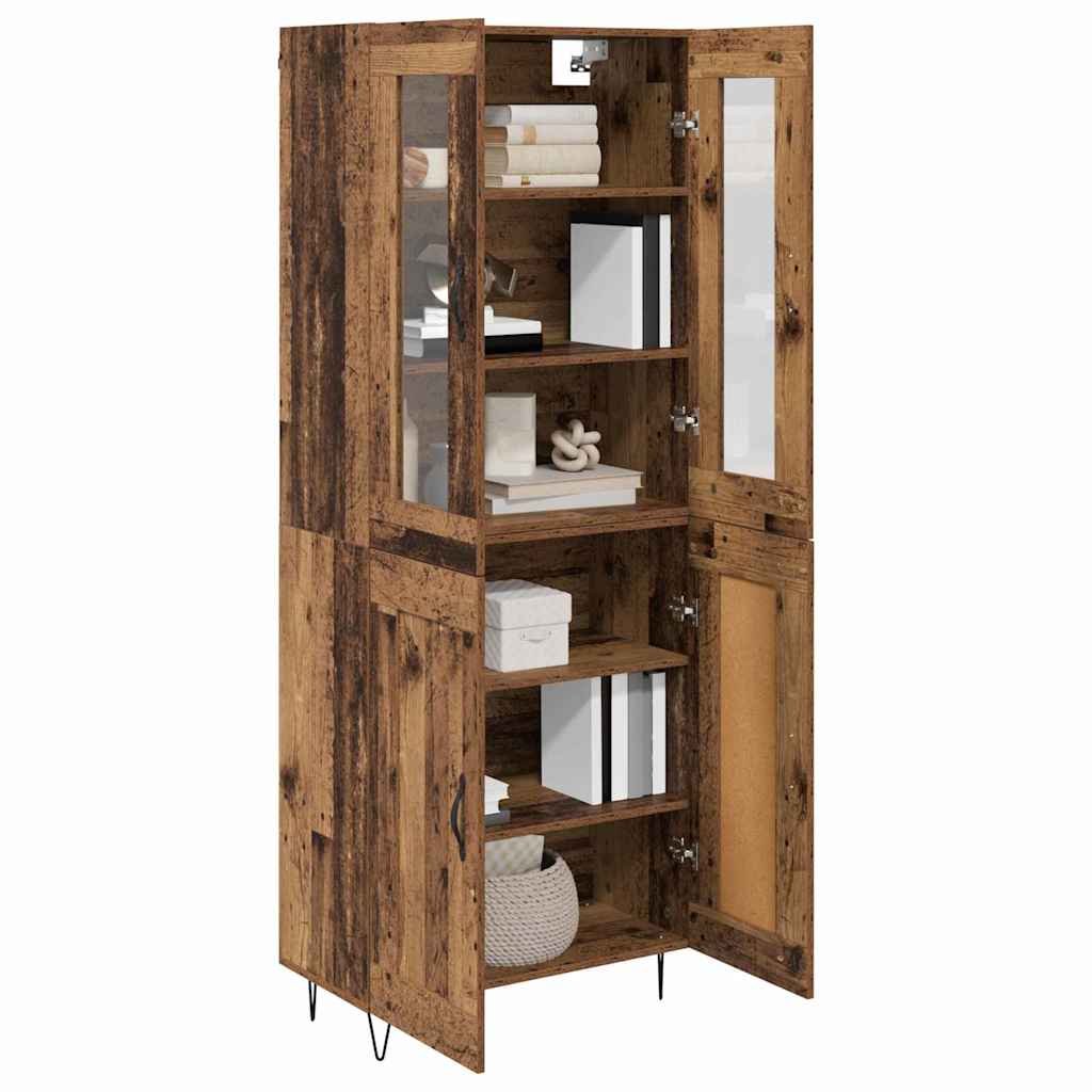 vidaXL Highboard Old Wood 69.5 x 34 x 90 cm Engineered Wood