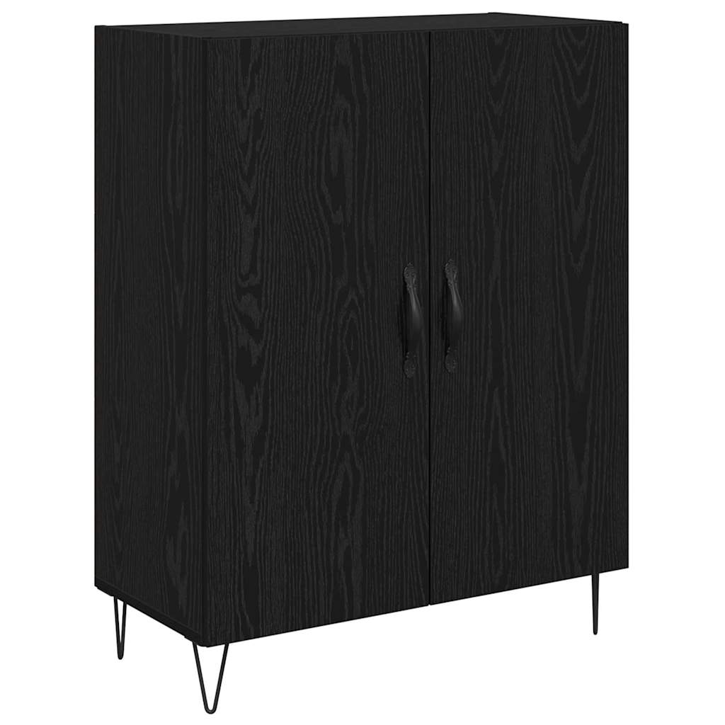 vidaXL Highboard White and Black Oak 69.5 x 34 x 180 cm