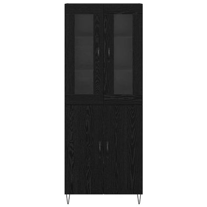 vidaXL Highboard White and Black Oak 69.5 x 34 x 180 cm