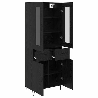 vidaXL Highboard Black Oak 69.5 x 34 x 90 cm Engineered Wood