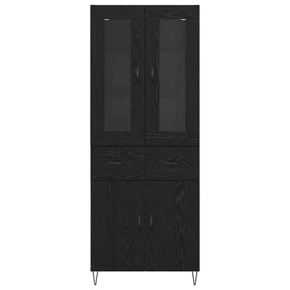 vidaXL Highboard Black Oak 69.5 x 34 x 90 cm Engineered Wood