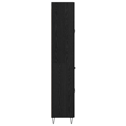 vidaXL Highboard Black Oak 69.5 x 34 x 90 cm Engineered Wood