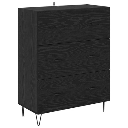 vidaXL Highboard Black Oak 69.5 x 34 x 90 cm Engineered Wood