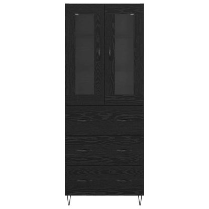 vidaXL Highboard Black Oak 69.5 x 34 x 90 cm Engineered Wood