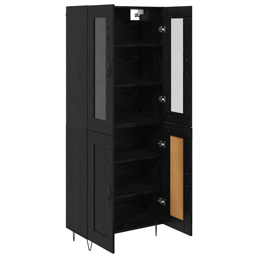 vidaXL Highboard Black Oak 69.5 x 34 x 90 cm Engineered Wood