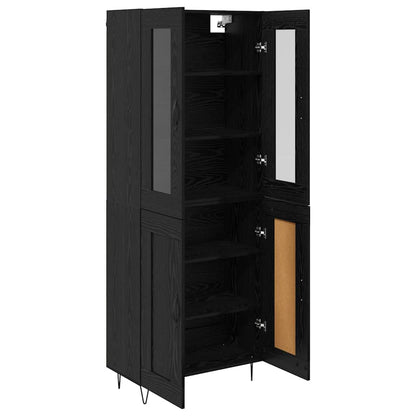 vidaXL Highboard Black Oak 69.5 x 34 x 90 cm Engineered Wood