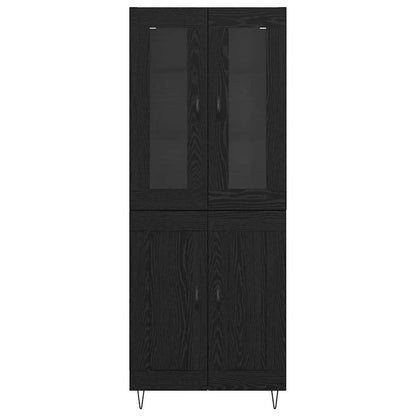 vidaXL Highboard Black Oak 69.5 x 34 x 90 cm Engineered Wood