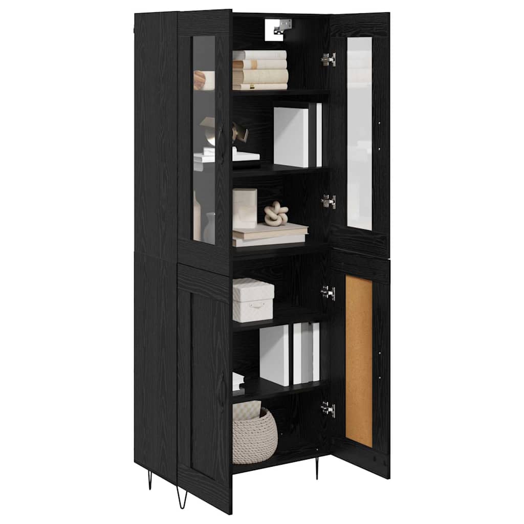 vidaXL Highboard Black Oak 69.5 x 34 x 90 cm Engineered Wood