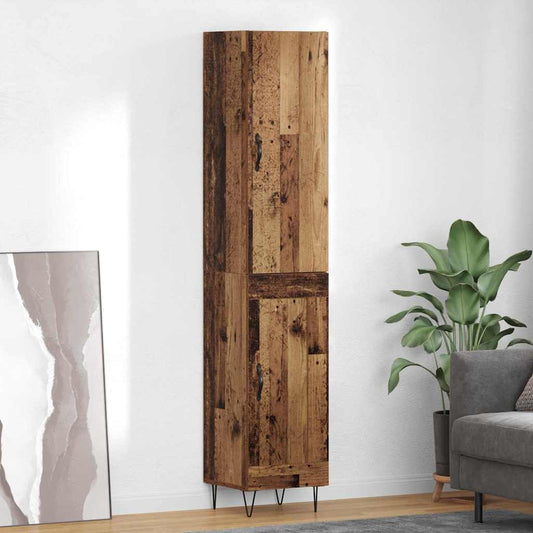 vidaXL Highboard Old Wood 34.5 x 34 x 90 cm Engineered Wood