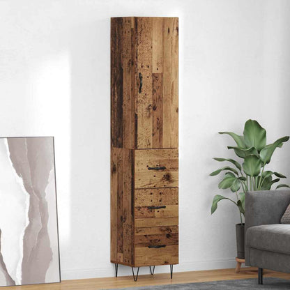 vidaXL Highboard Old Wood 34.5 x 34 x 90 cm Engineered Wood