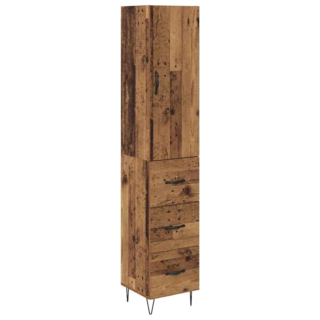 vidaXL Highboard Old Wood 34.5 x 34 x 90 cm Engineered Wood