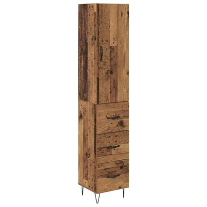 vidaXL Highboard Old Wood 34.5 x 34 x 90 cm Engineered Wood