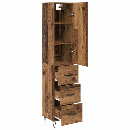 vidaXL Highboard Old Wood 34.5 x 34 x 90 cm Engineered Wood