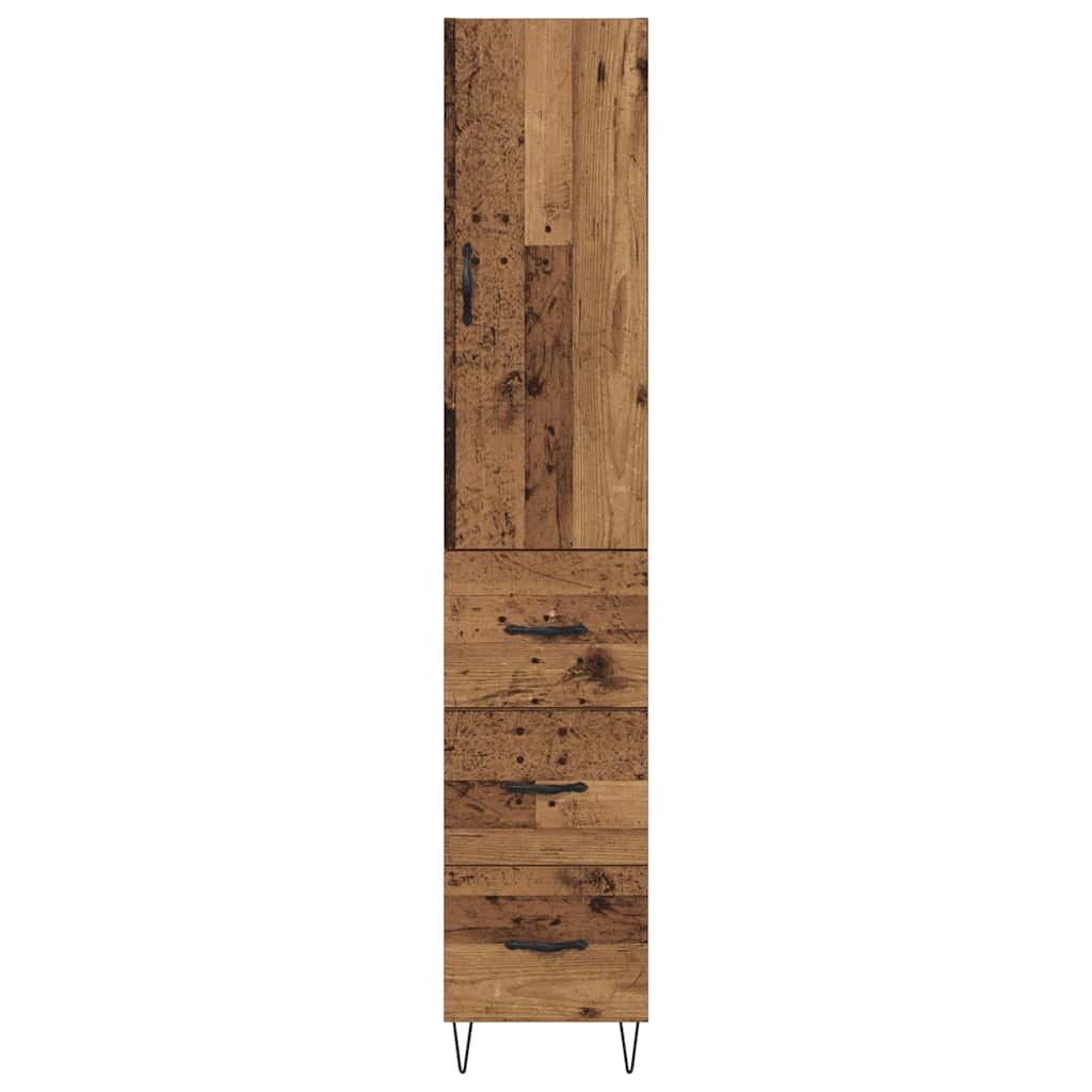 vidaXL Highboard Old Wood 34.5 x 34 x 90 cm Engineered Wood