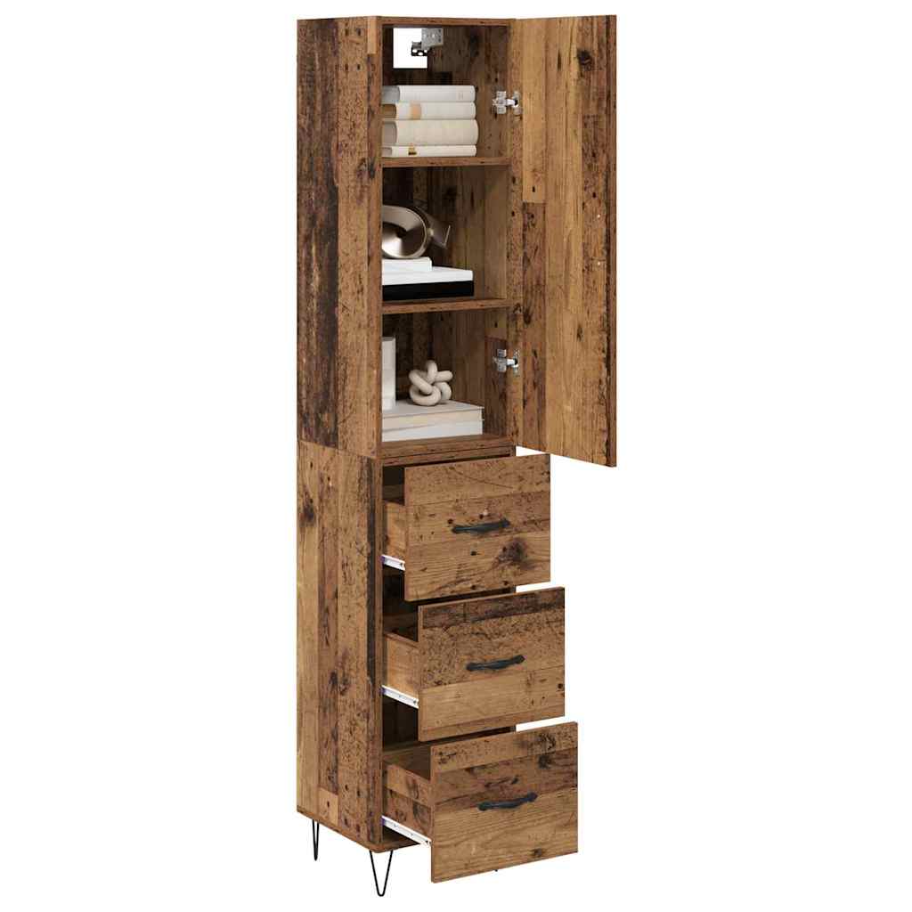 vidaXL Highboard Old Wood 34.5 x 34 x 90 cm Engineered Wood